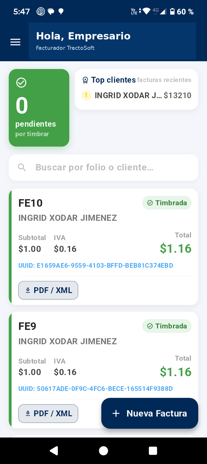Panel móvil de empresario